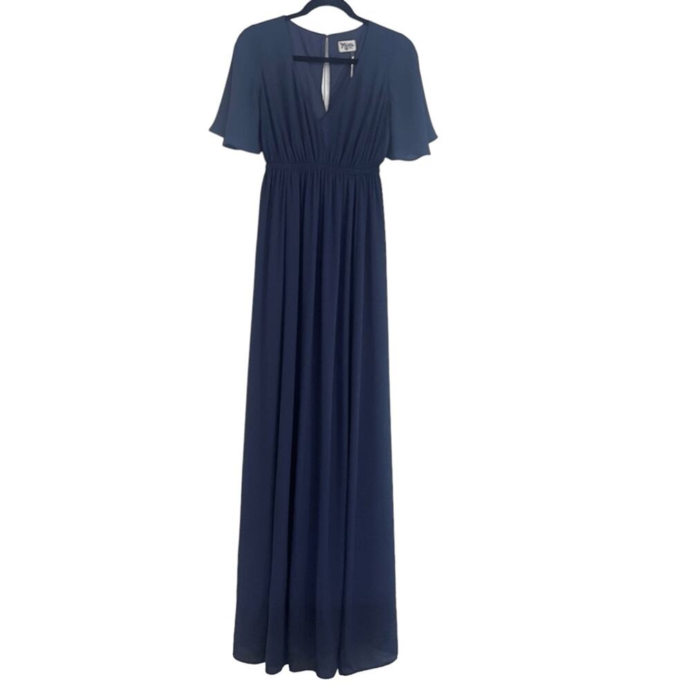 NWT Show Me Your MuMu Emily Empire Maxi Dress Navy Blue Sz S - Picture 1 of 9